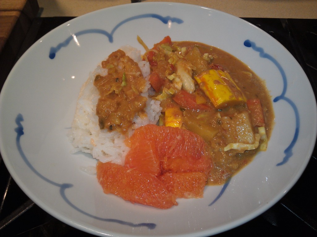 Ground nut stew with basmati rice, Cara Cara oranges