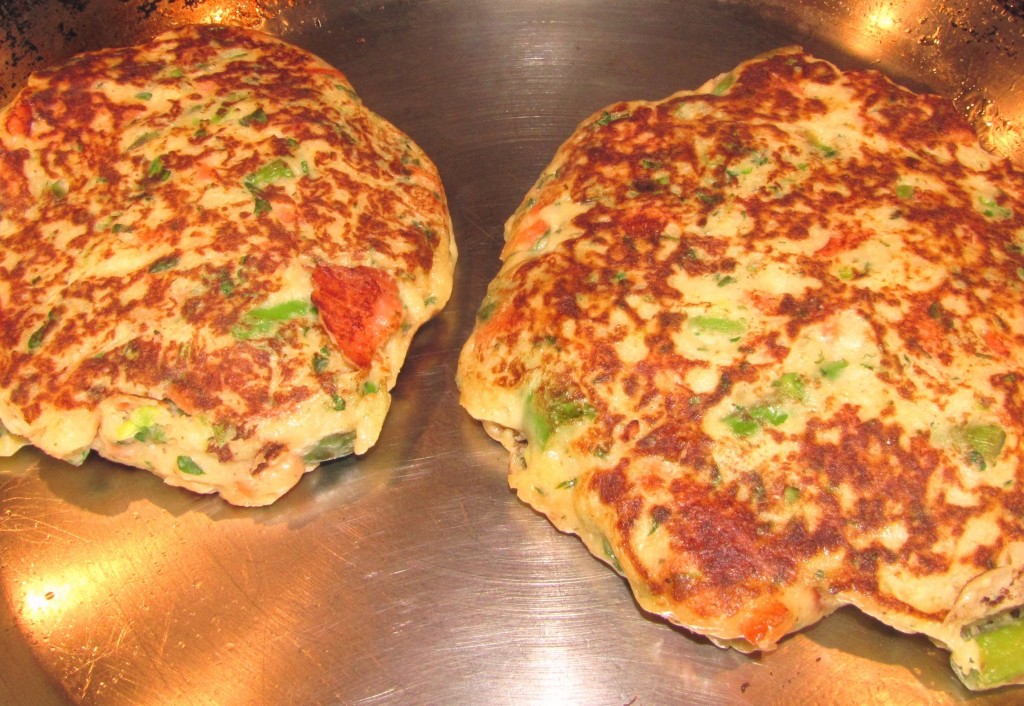 Fritters - or pancakes - in the pan!