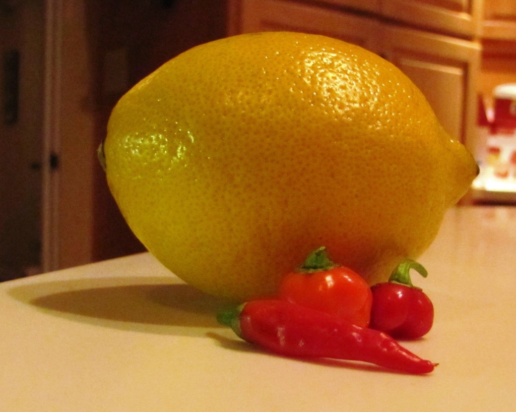 Hot peppers with lemon